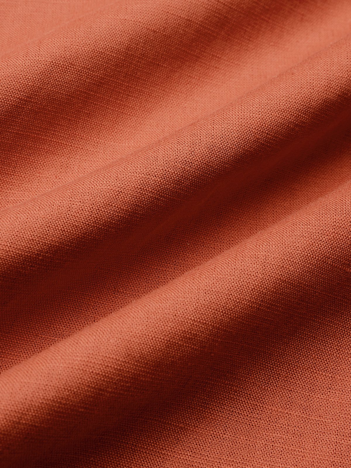 Cotton And Linen Crew Neck Plain Short Sleeve Top With Pants Two-piece Set