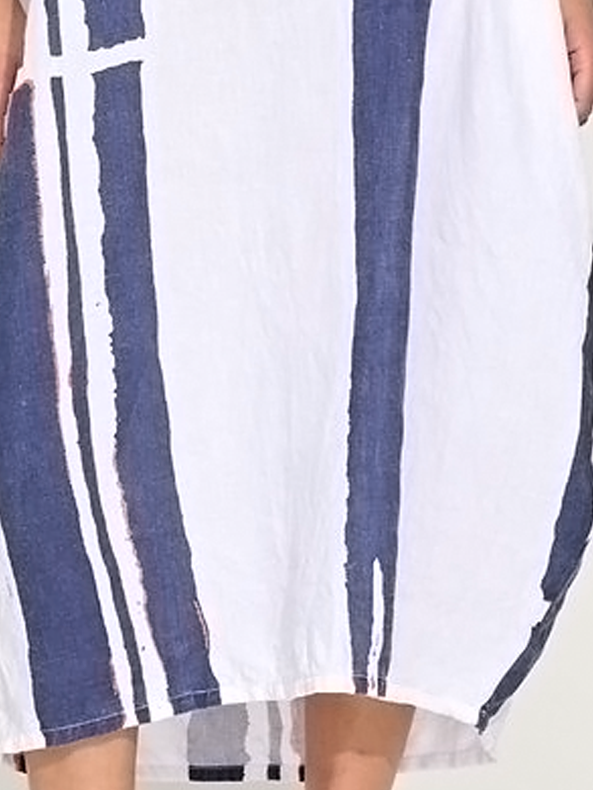 Cotton And Linen Striped Sleeveless Maxi Dress