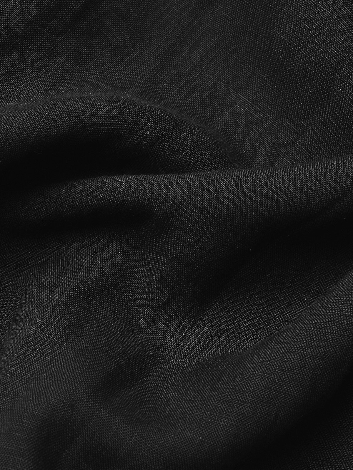 Cotton And Linen Crew Neck Plain Sleeveless Mini Dress