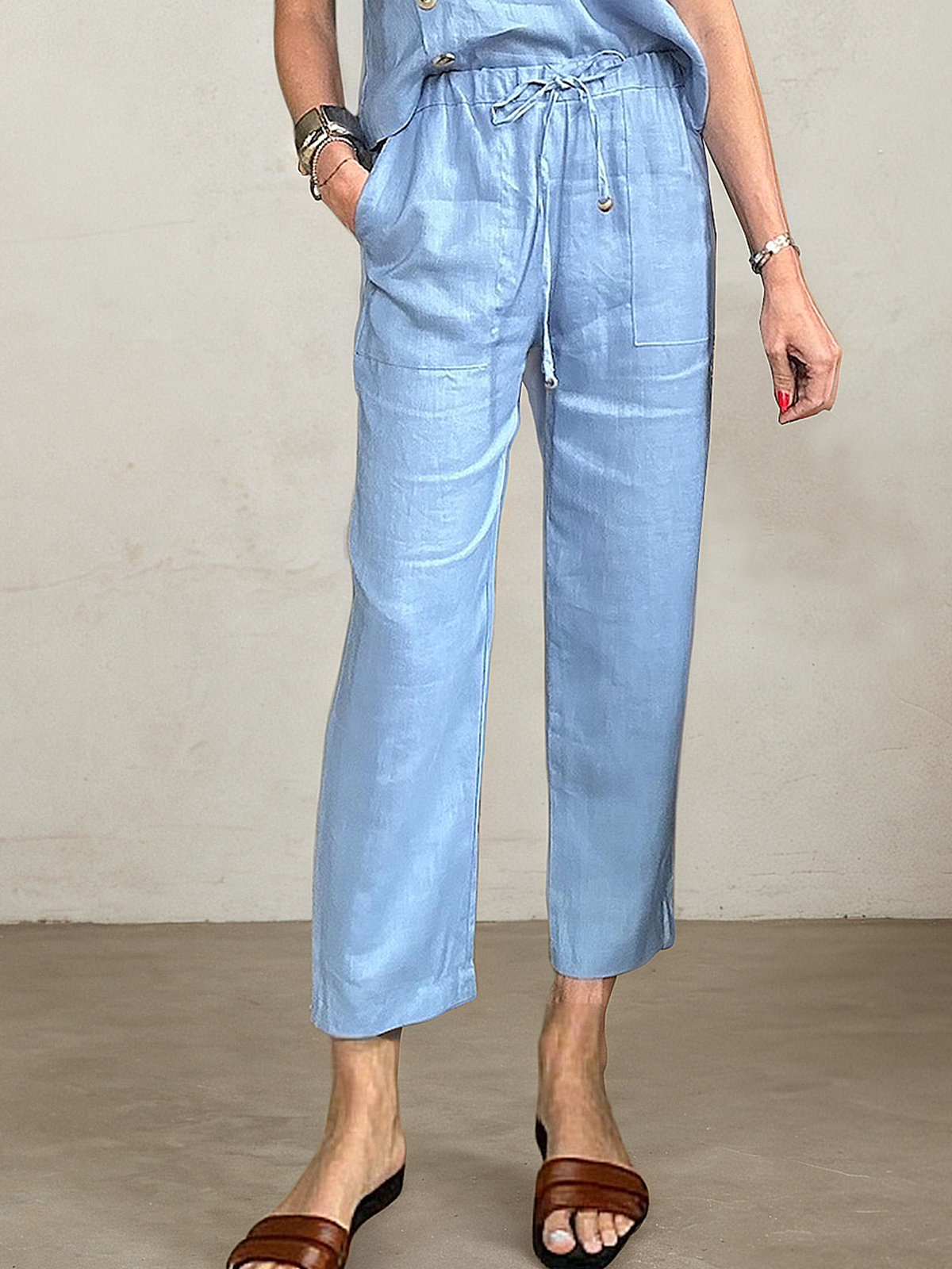 Linen Plain Pants