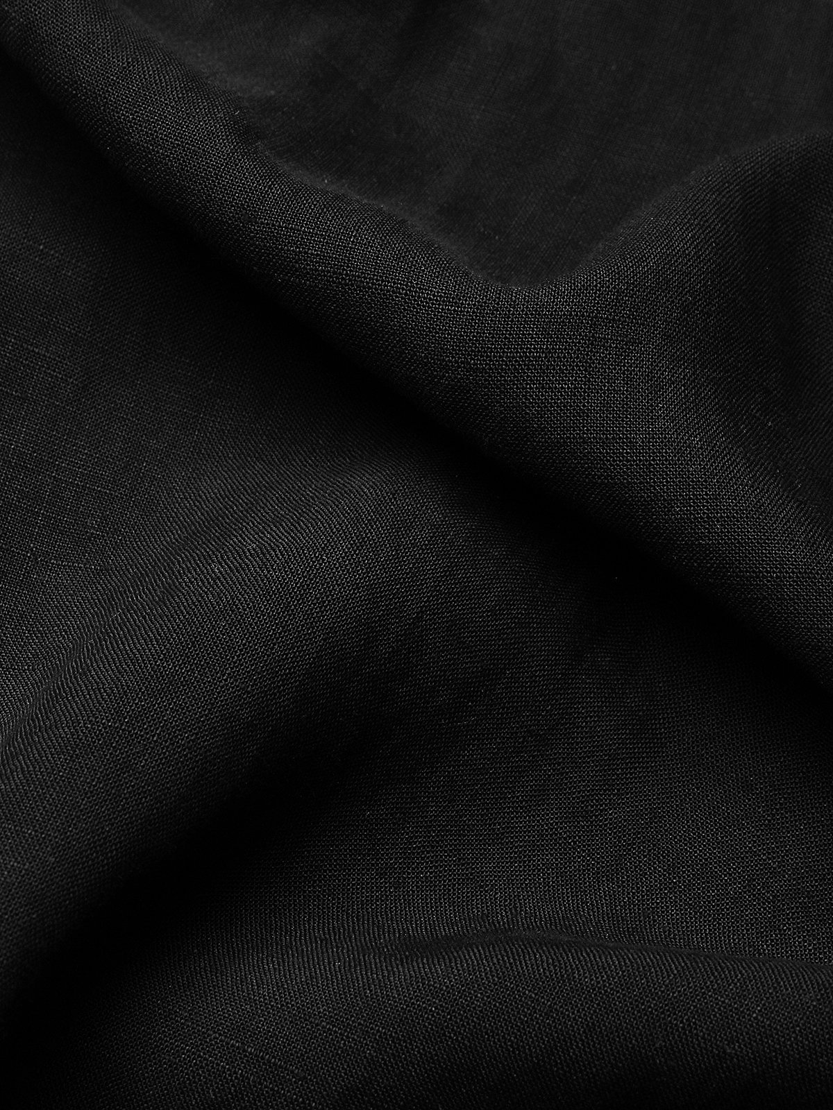 Cotton And Linen Crew Neck Plain Sleeveless Mini Dress